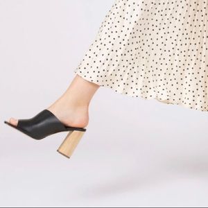 Botkier (black leather) Mule w/ wood block heel